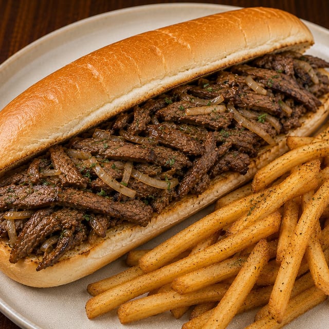 Philly Cheese Steak Sandwich.